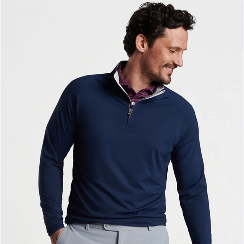 Peter Millar Stealth Performance Navy Quarter Zip - image 1